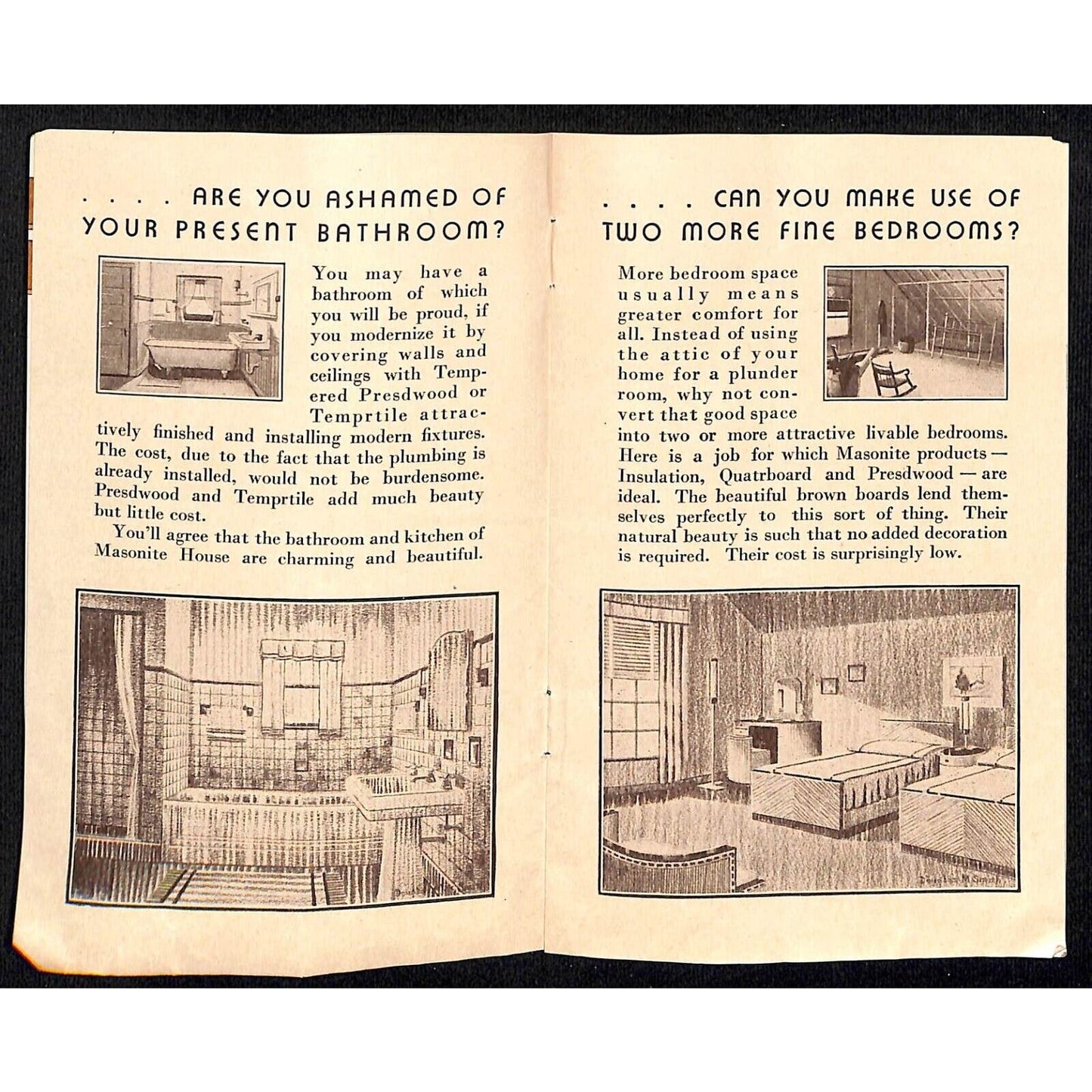 Masonite Home Insulation Boards Booklet 1934 Chicago World's Fair - VGC