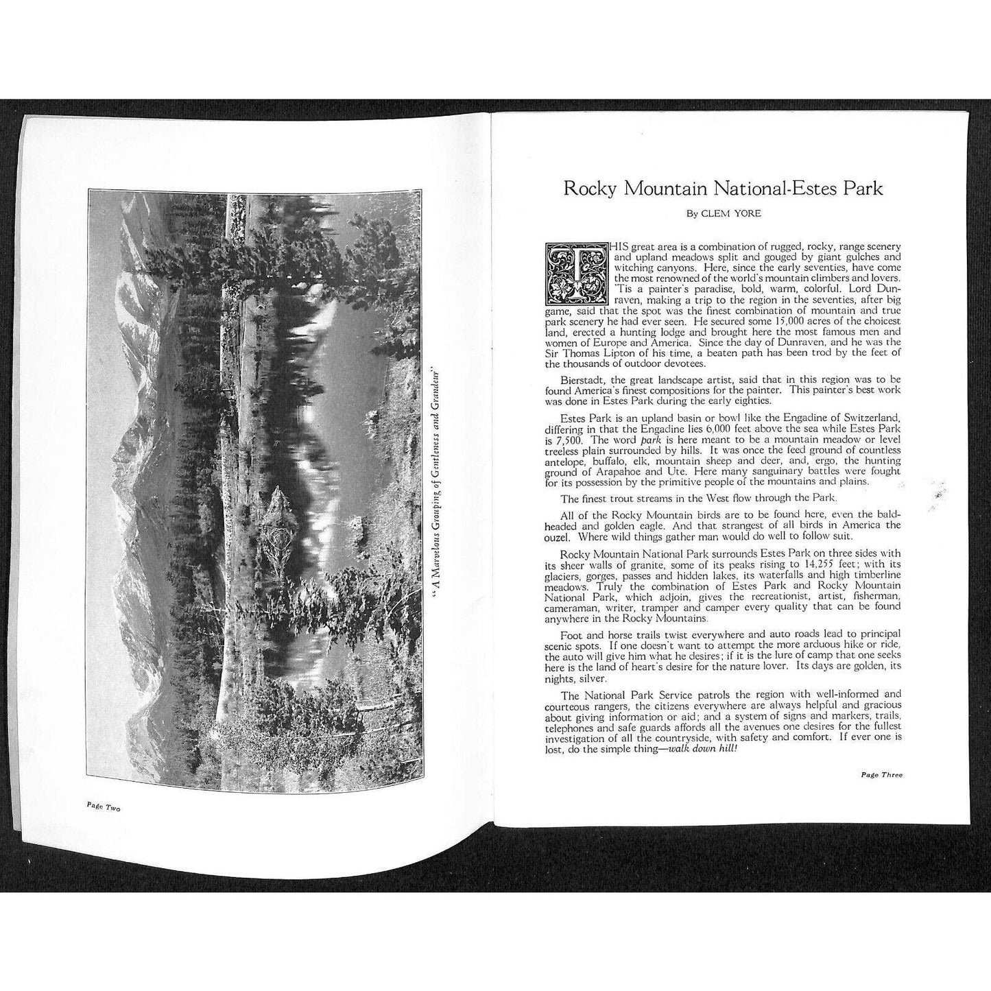 Burlington Route Rocky Mountain National Park Booklet 1935 Map VGC 36pp Scarce