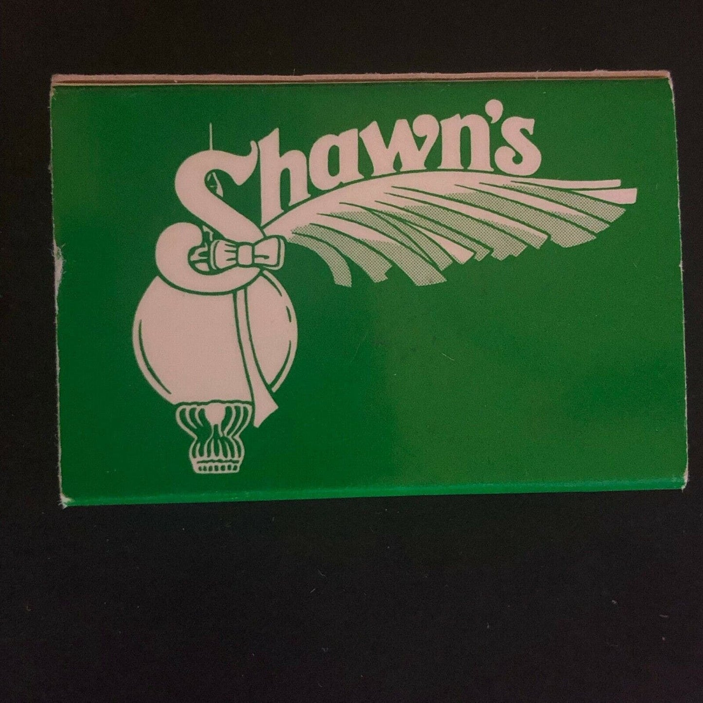 c1970's-80's Wooden Matchbox Matchbook Shawn's Restaurant Hamden, CONN