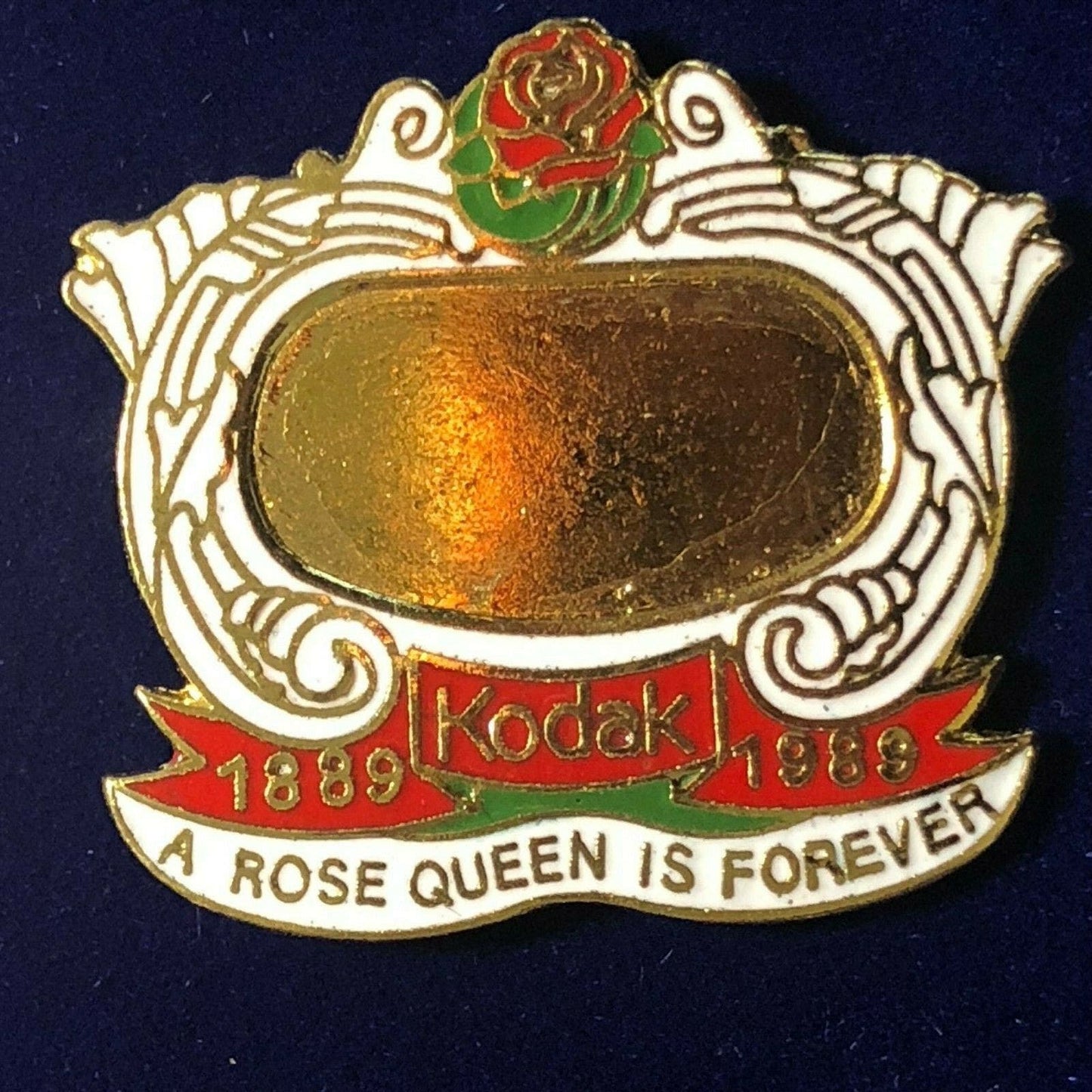 Very Scarce c1989 Kodak Lapel Hat Pin - "A Rose Queen is Forever"