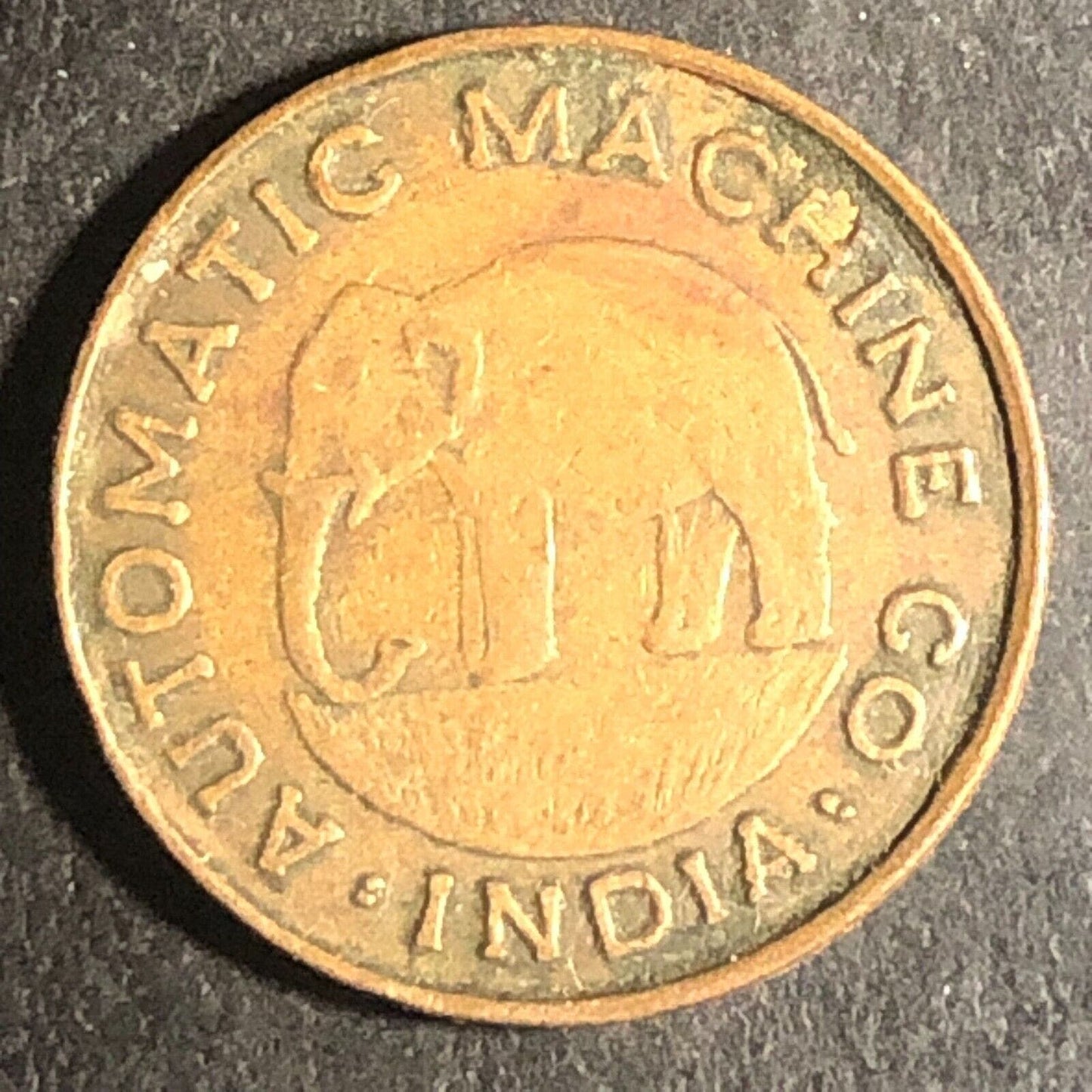 India Burma Ceylon Automatic Machine Co. Token Elephant British 1 Cent 18.7mm