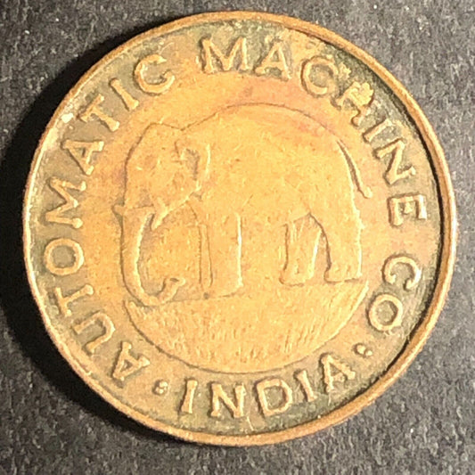 India Burma Ceylon Automatic Machine Co. Token Elephant British 1 Cent 18.7mm