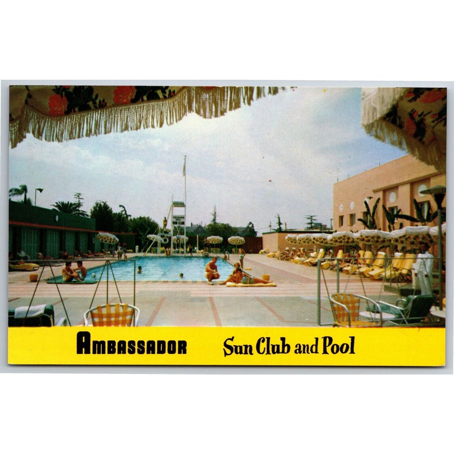 Lido Sun Club Los Angeles Ambassador Hotel Postcard NP Chrome - c1960's