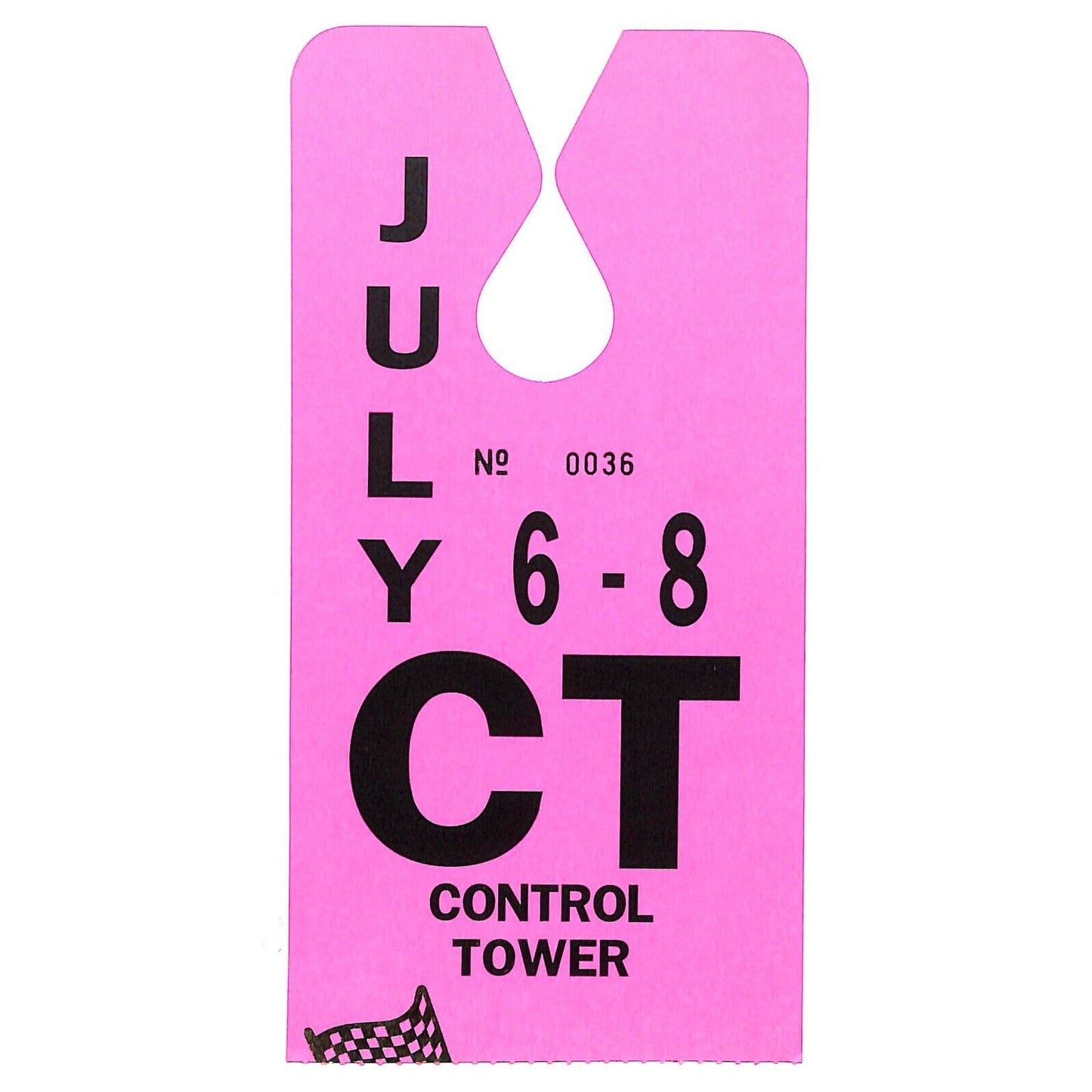 c2000 Kansas Speedway Hanging July 6-8 Control Tower Parking Pass #36 VGC