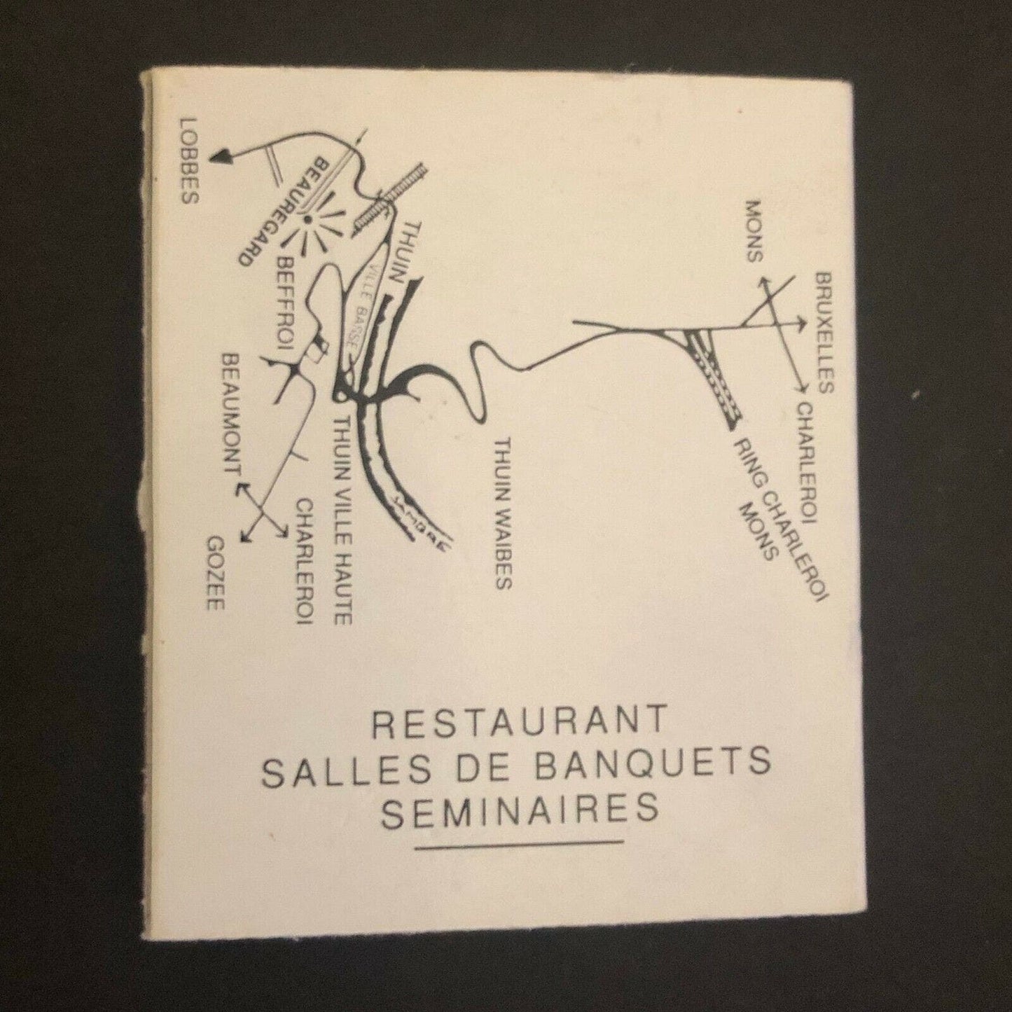 c1970's-80's Wooden Matchbox Matchbook - Chateau Beauregard Thuin Restaurant