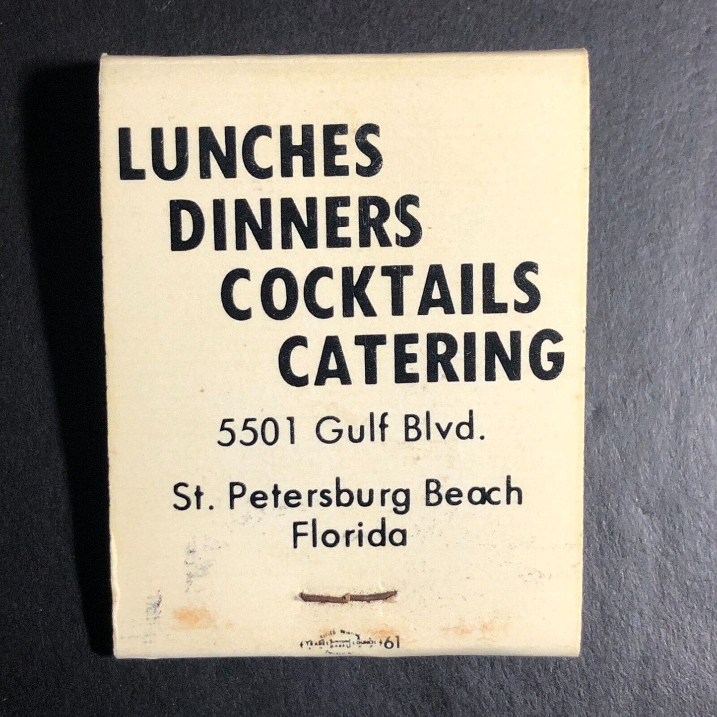 Capt. Zak Restaurant St Petersburg Beach FL Full Matchbook c1966-73 VGC Scarce