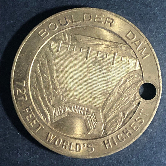 Boulder Dam "World's Highest" Nevada-Arizona Boundary Medal / Token 30mm c1936