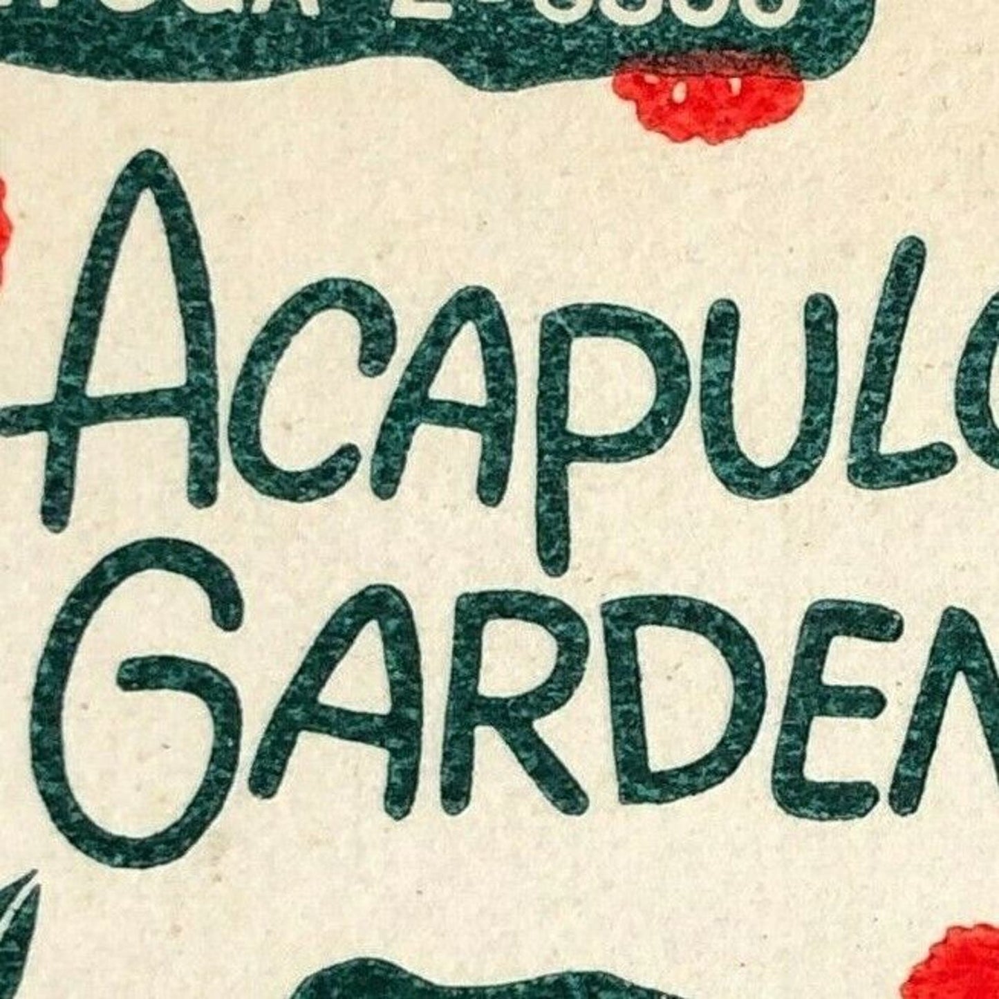 Scarce c1950's-60's Full FEATURE Matchbook Acapulco Gardens Oceanside Calif
