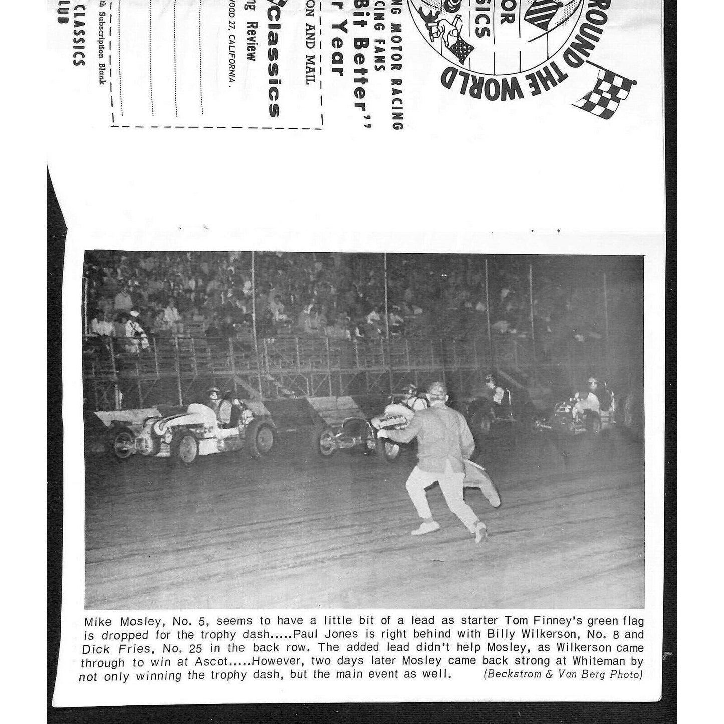 Scarce 1966 Sprint Car Auto Racing CRA Program 16pp.