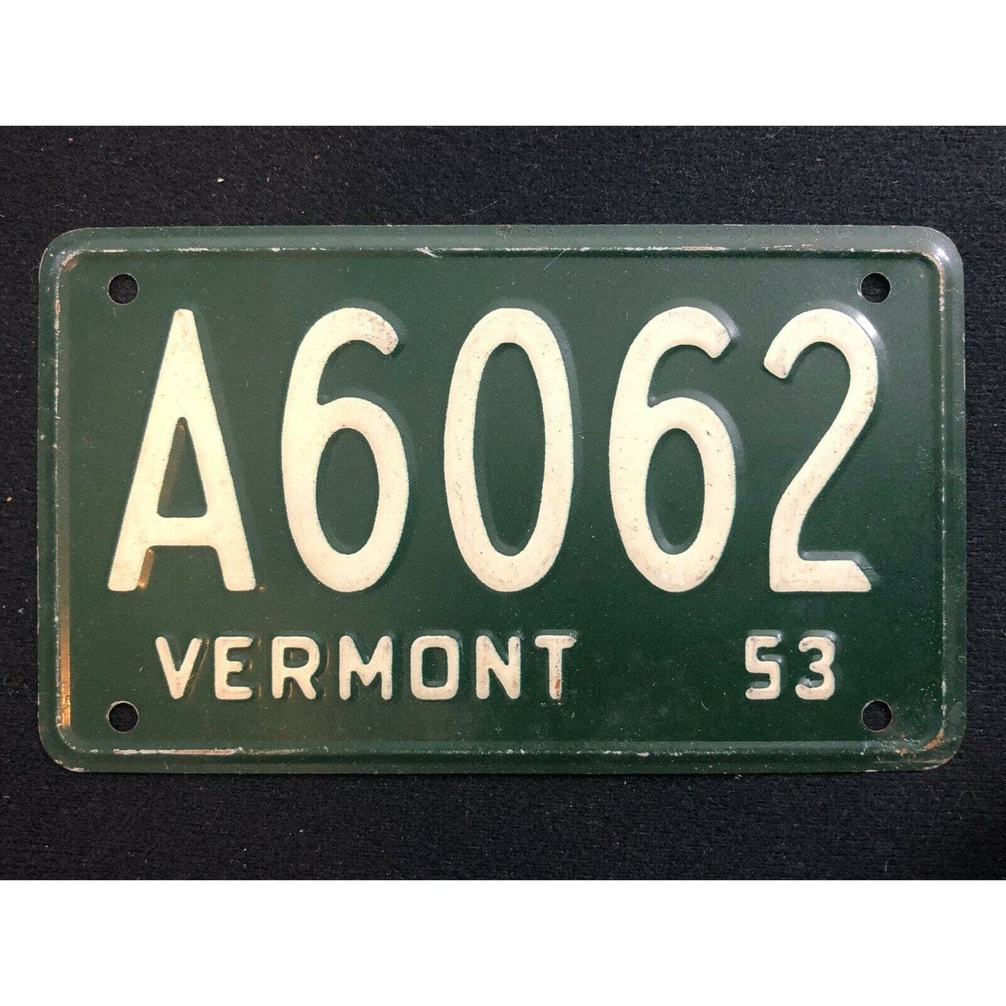 1953-54 General Mills Wheaties Tin Mini Bicycle License Plate - Vermont