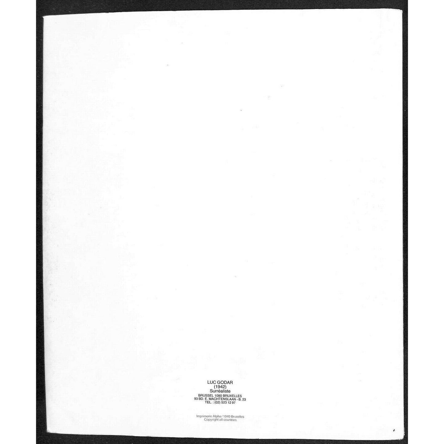 Jean-Pierre Bruneau Restaurant Menu Signed 2011 Brussels Luc Godar Cover Art