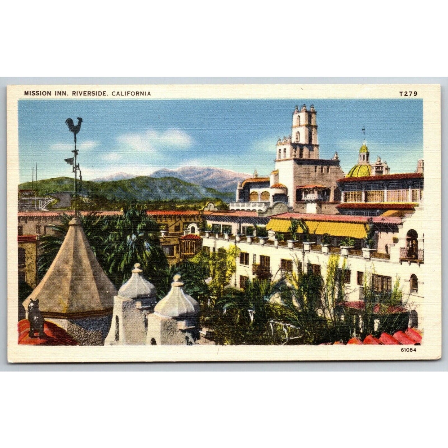 Vintage Linen Postcard - Mission Inn Riverside, California