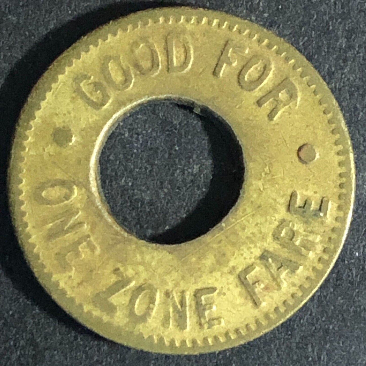 McKeesport Transit Co. (PA) "1929" Brass G/F One Zone Fare Token c1943 - 21mm