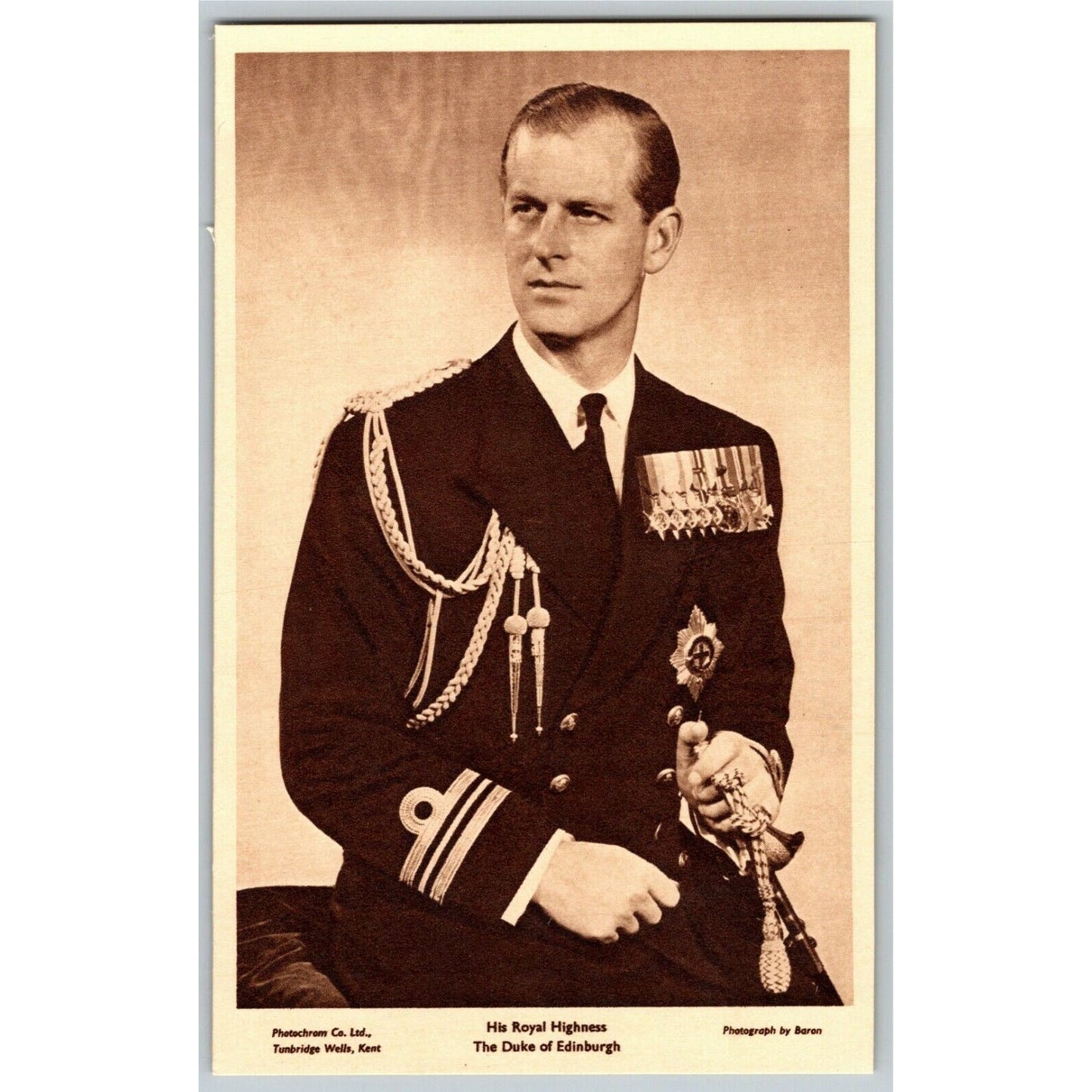 1940's The Duke of Edinburgh Portrait PPC Postcard Unposted