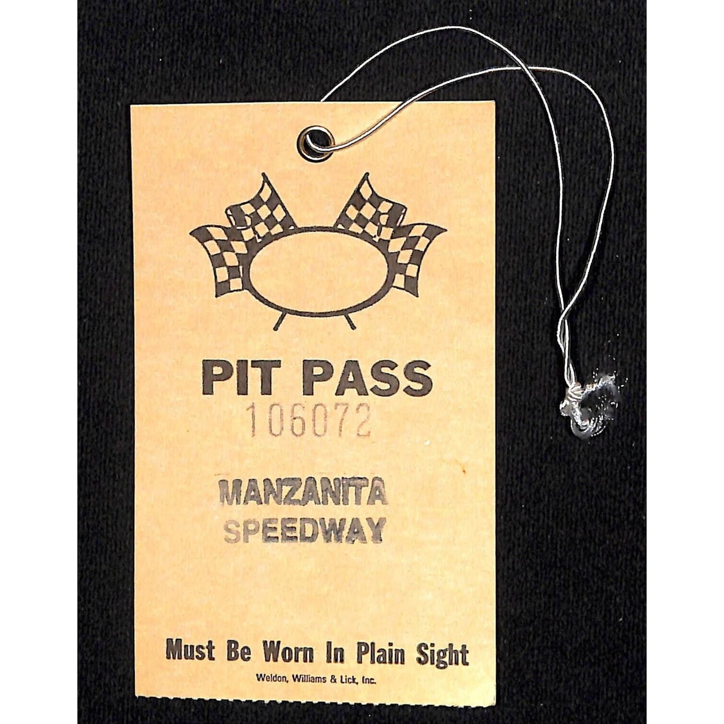Manzanita Speedway Phoenix, AZ Racing Pit Pass c1970-80's #106072 VGC Scarce