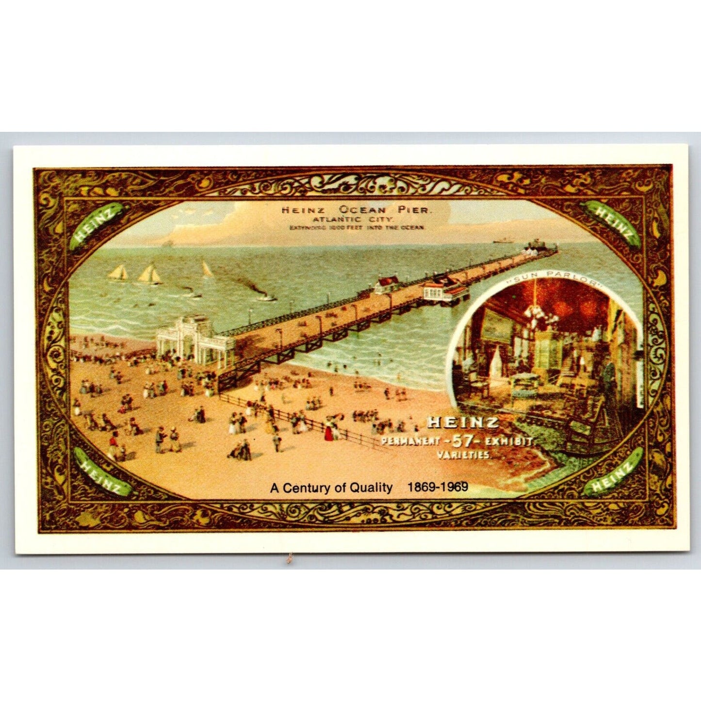 Heinz Ocean Pier Atlantic City 100th Anniv. Advertising Postcard UP 1969 Reprint