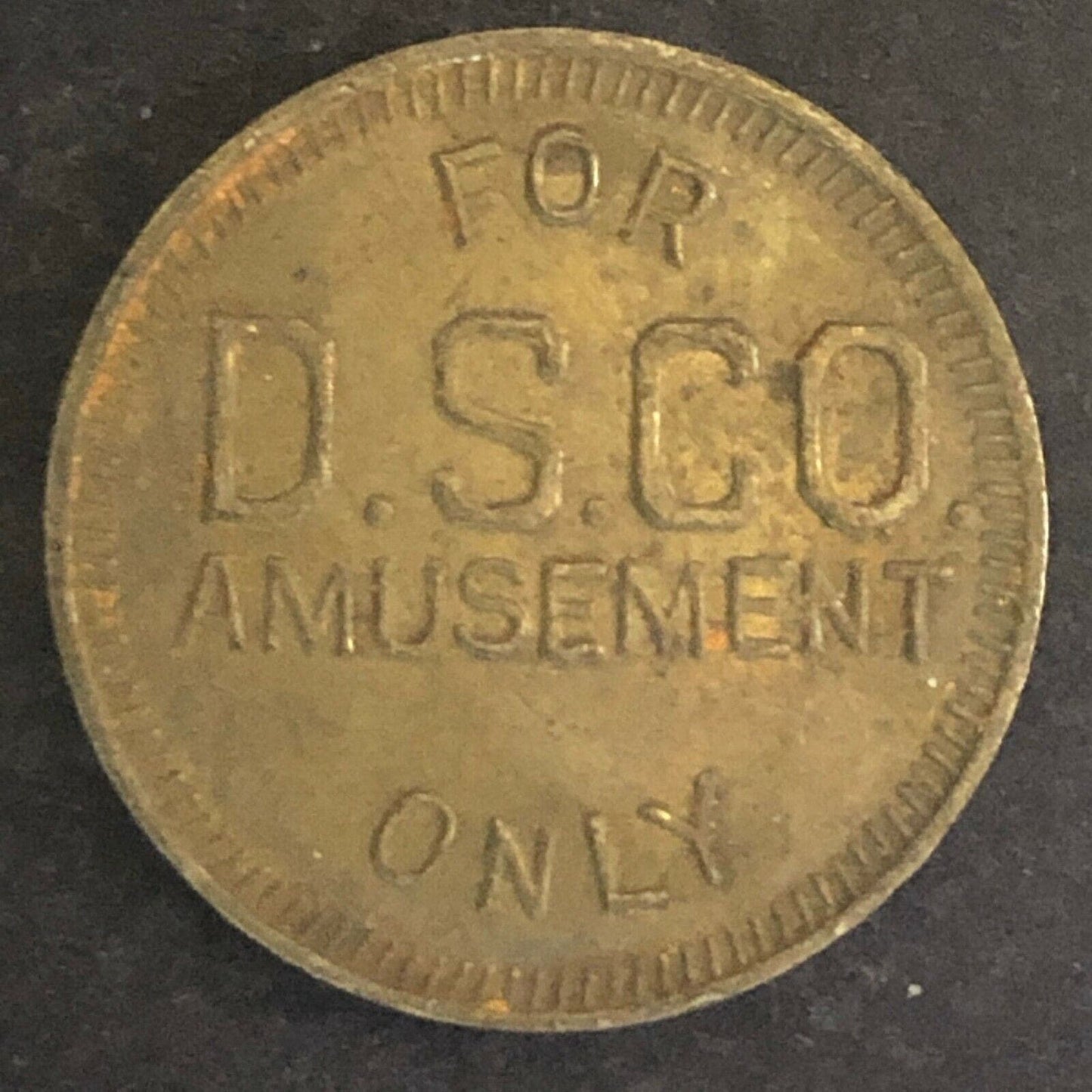 Vintage 20mm Brass "For D.S. Co Amusement Only" Token