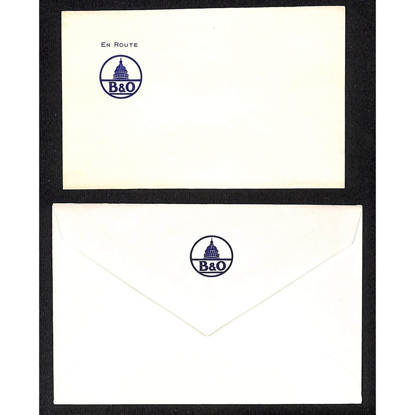 Baltimore & Ohio Railroad En Route Stationary Unused Folded Sheet & Envelope