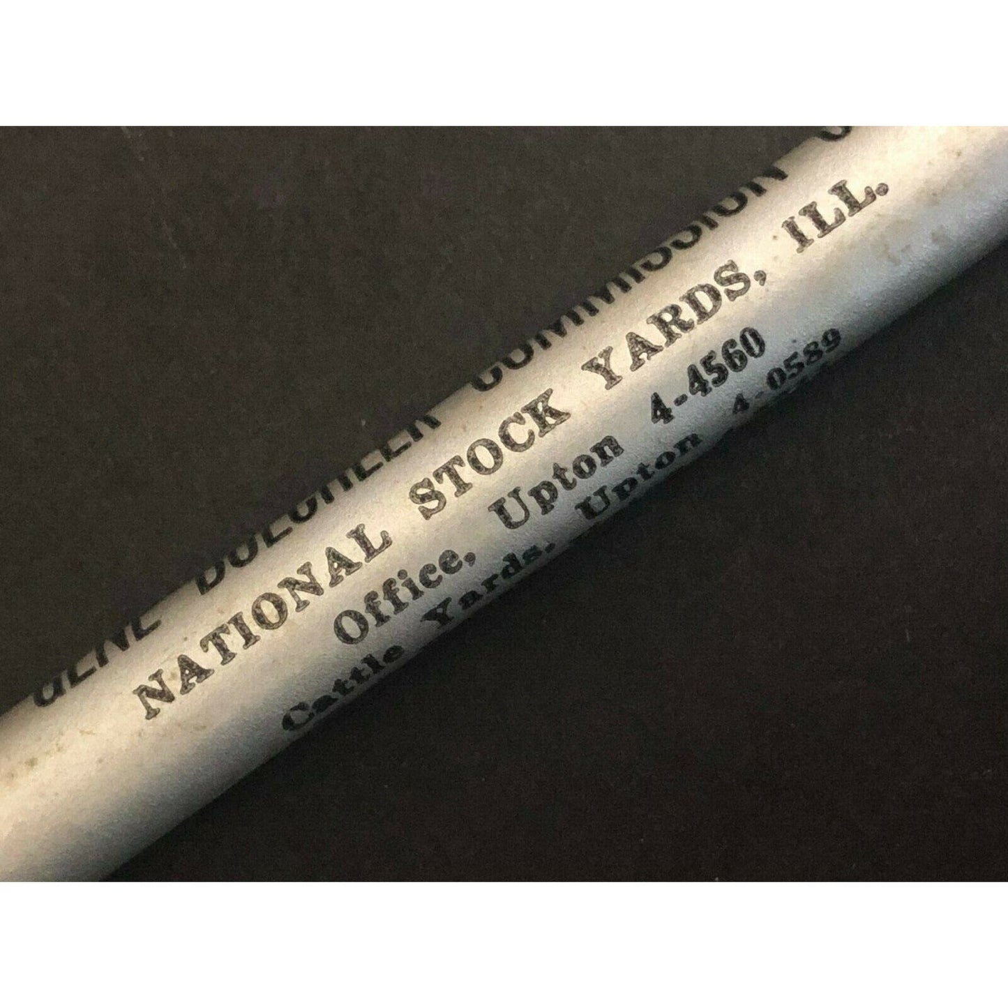 c1930's-40's "Buechler National Stock Yards Upton, IL" Advertising Bullet Pencil