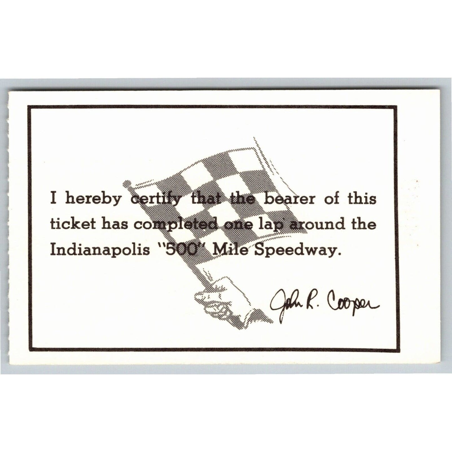 c1980's Indy 500 HOF Museum Track Tour Comp Ticket Stub Indianapolis #94966