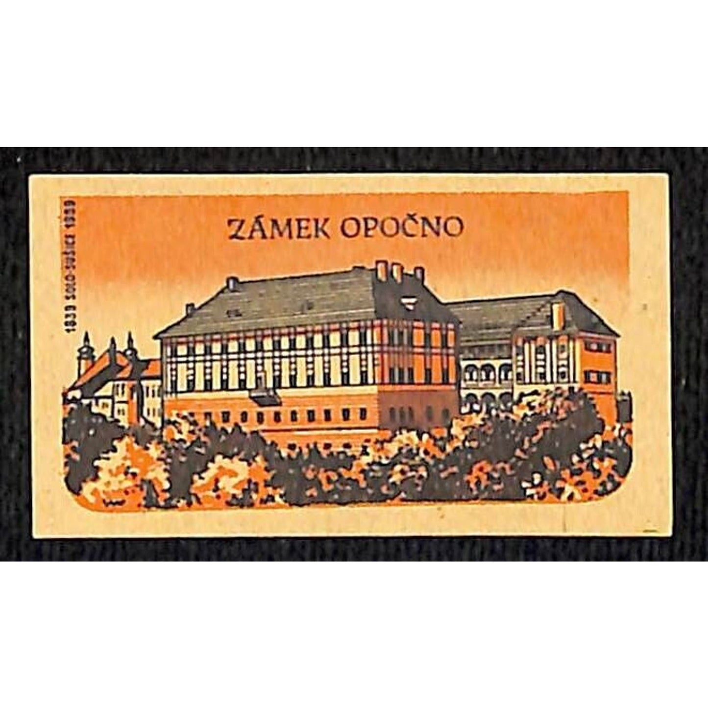Vintage Matchbox Label Opočno Castle / Chateau c1960's
