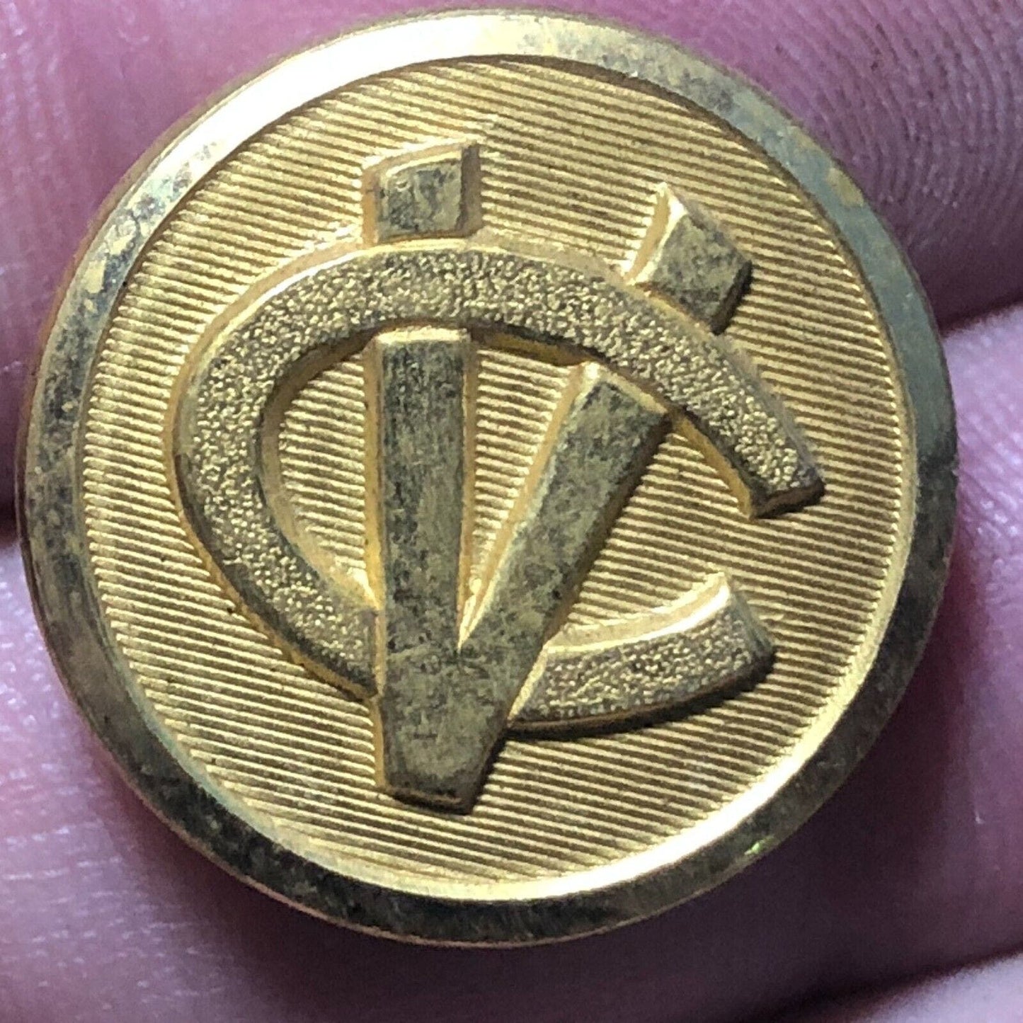 Central Vermont Railway Brass Uniform Button - 3/4" dia. Superior Quality