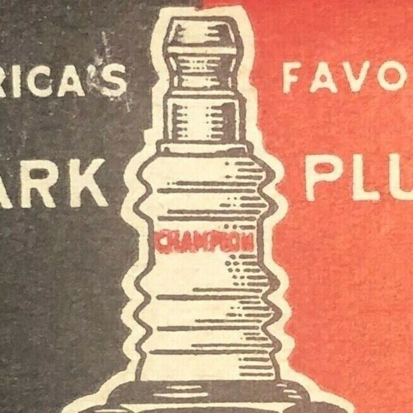 "Champion Spark Plugs" America's Favorite c1950's-60's Full Matchbook