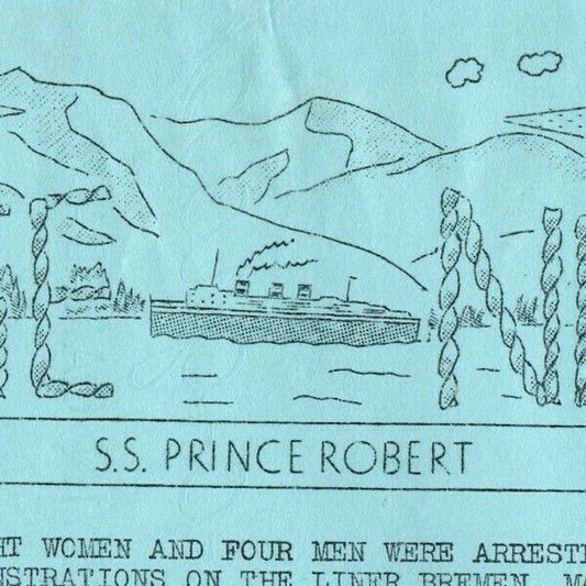 1936 SS Prince Robert Daily "Cruise News" 2 Pages