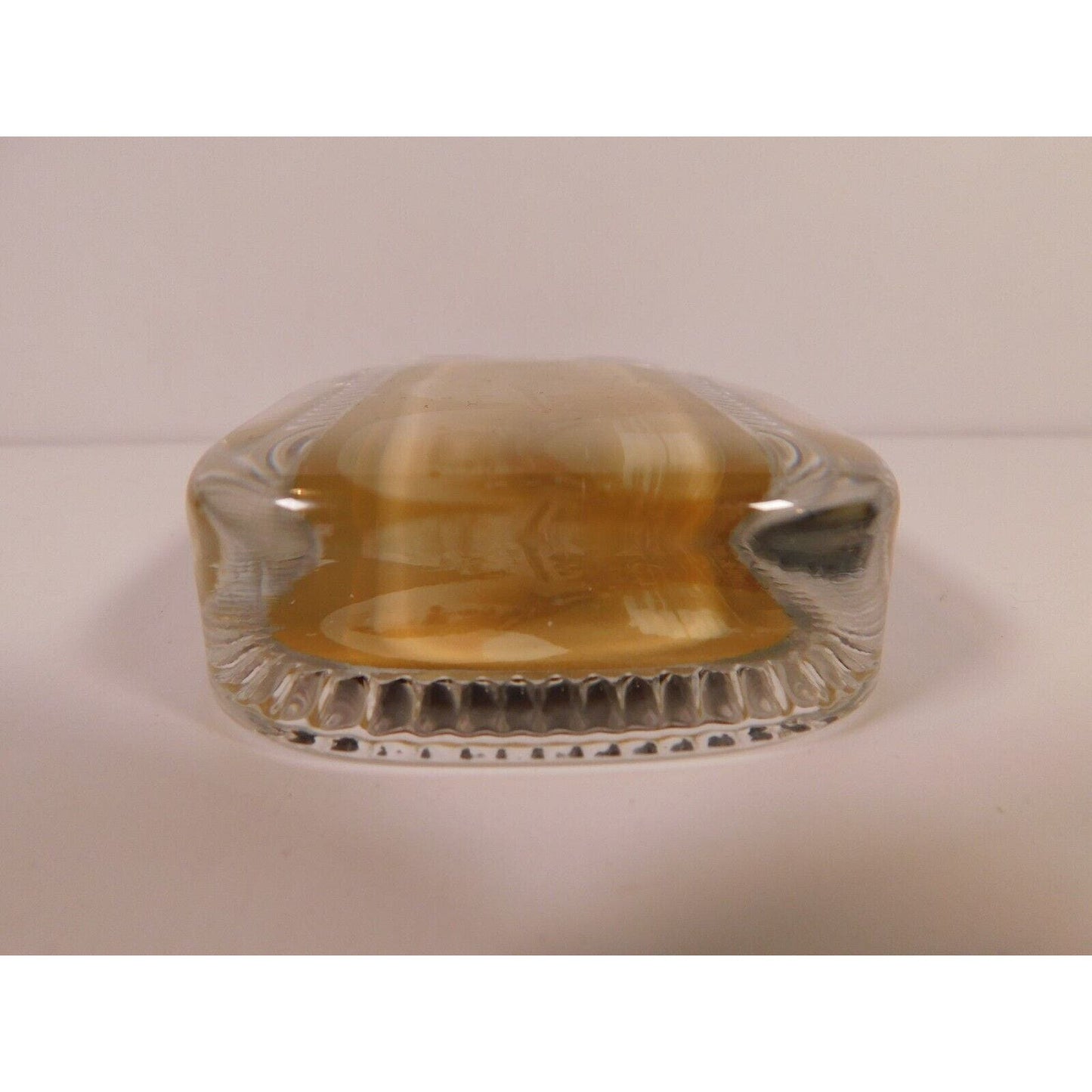 Vintage Glass Temple Music Sept. 1901 Rectangular Paperweight 2 1/2" x 4" 10 oz.
