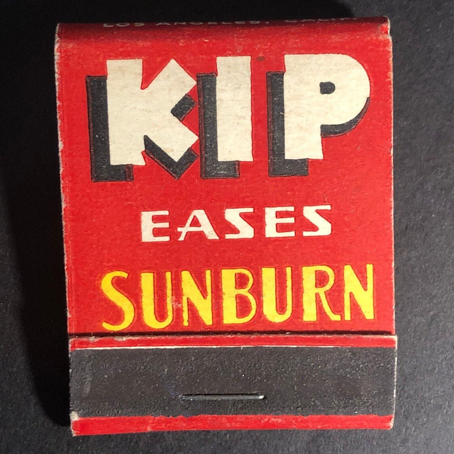 Kip Eases Sunburn Burns Cuts Pain Matchbook c1940's-50's Full 20-Strike Scarce