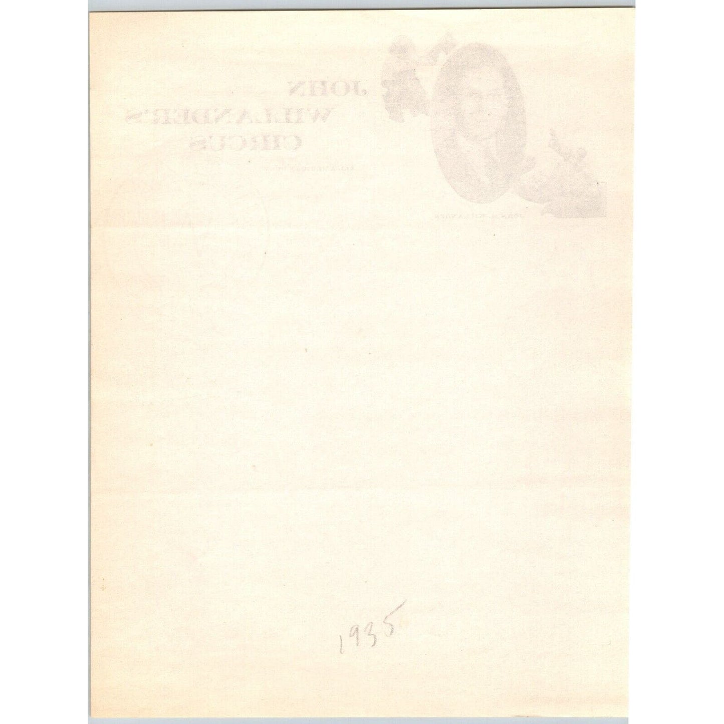 John Willander's Circus Letterhead c1935 Real Photo Monkey Elephant Scarce