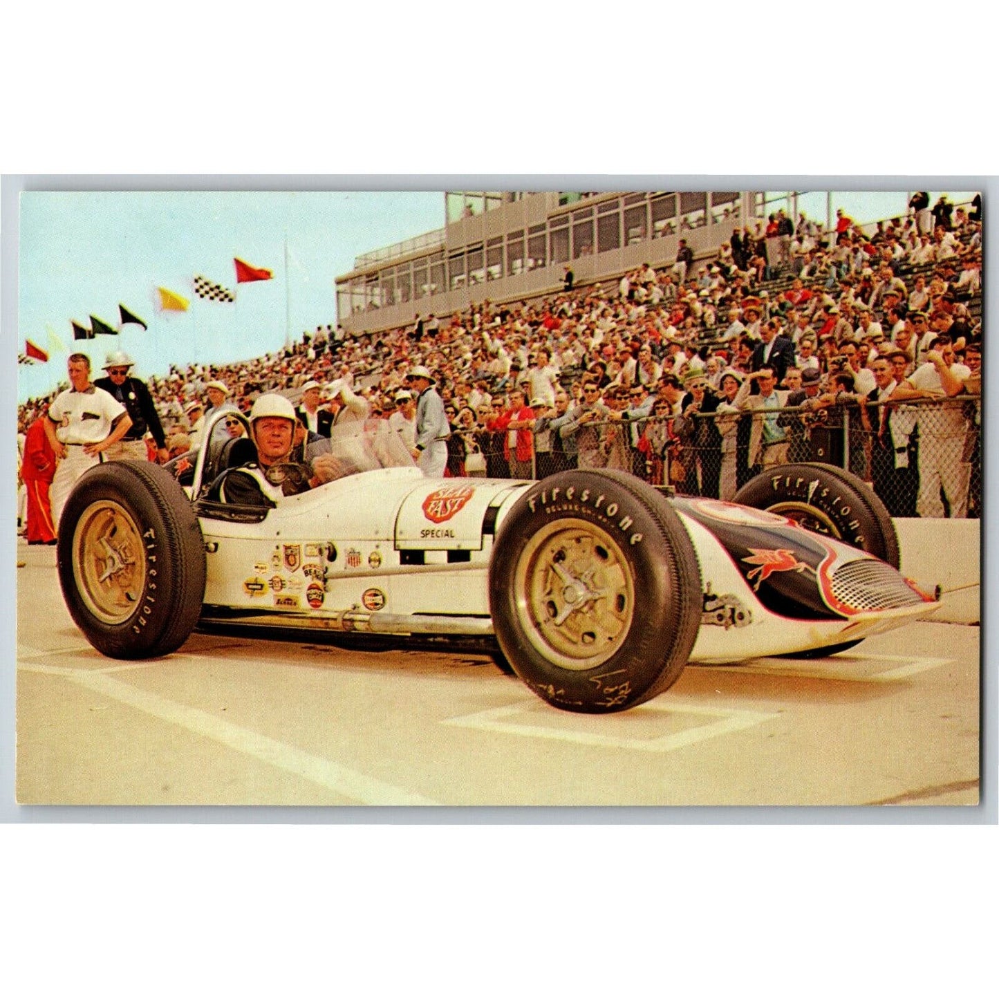 Indy 500 Postcard 1959 "Jud Larson - 500 Mile Race - Unposted VGC