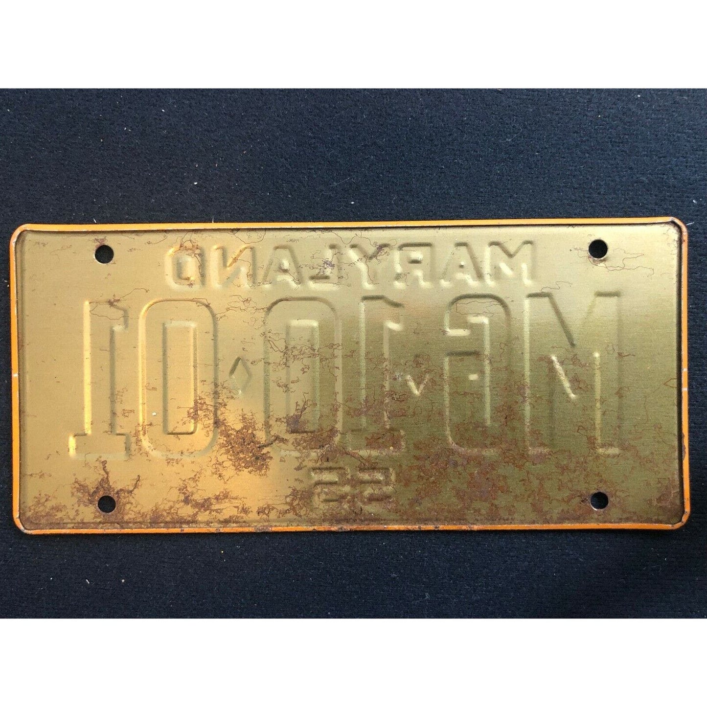 1953-54 General Mills Wheaties Tin Mini Bicycle License Plate - Maryland