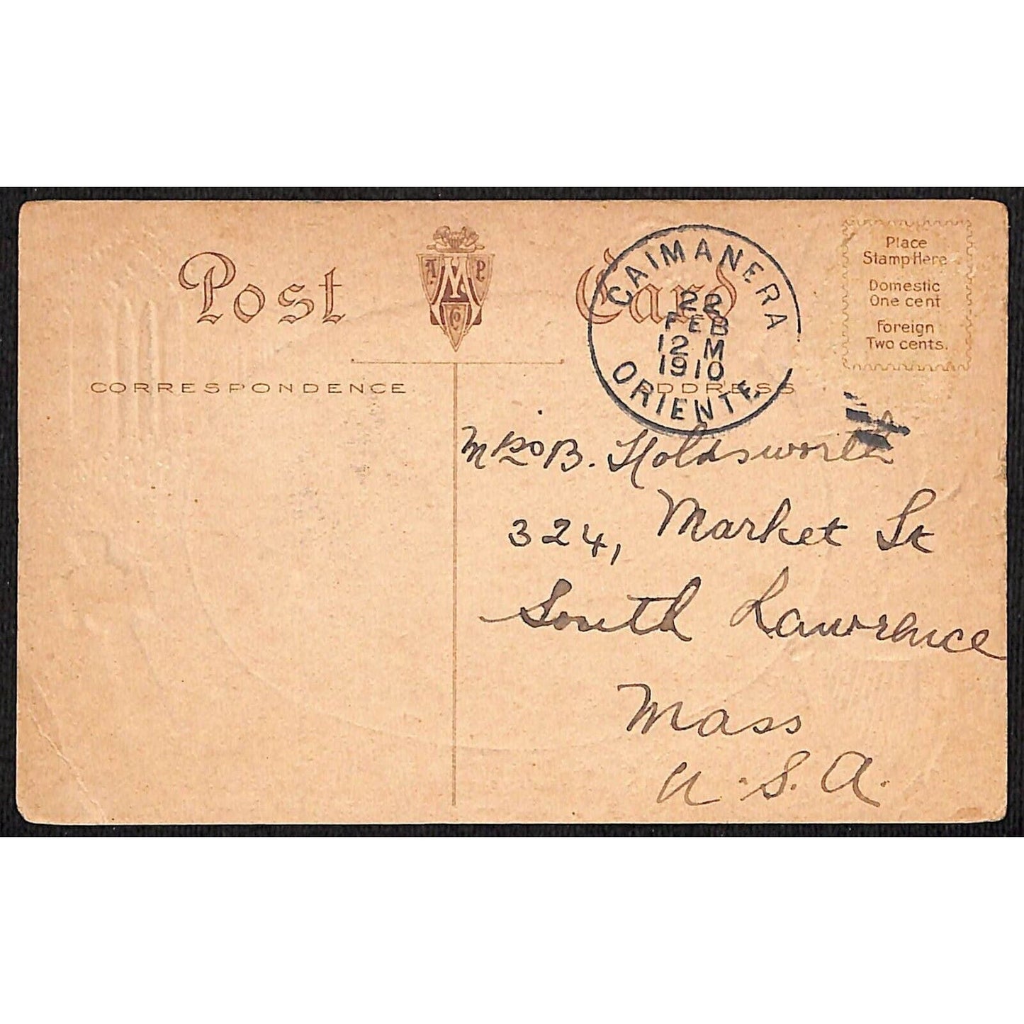 Ireland Postcard Kilkenny Castle Harp Cross Church Emboss PM 1910