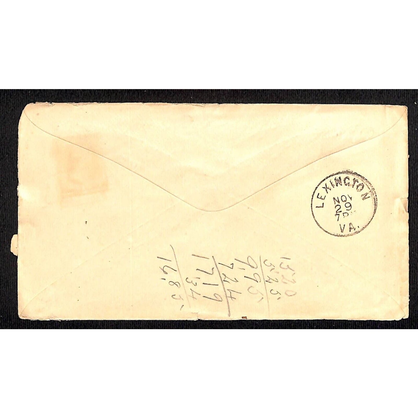 Lynchburg, VA 1884 W.A. Strother Druggist / W.A. Tribbett Collierstown, VA Cover