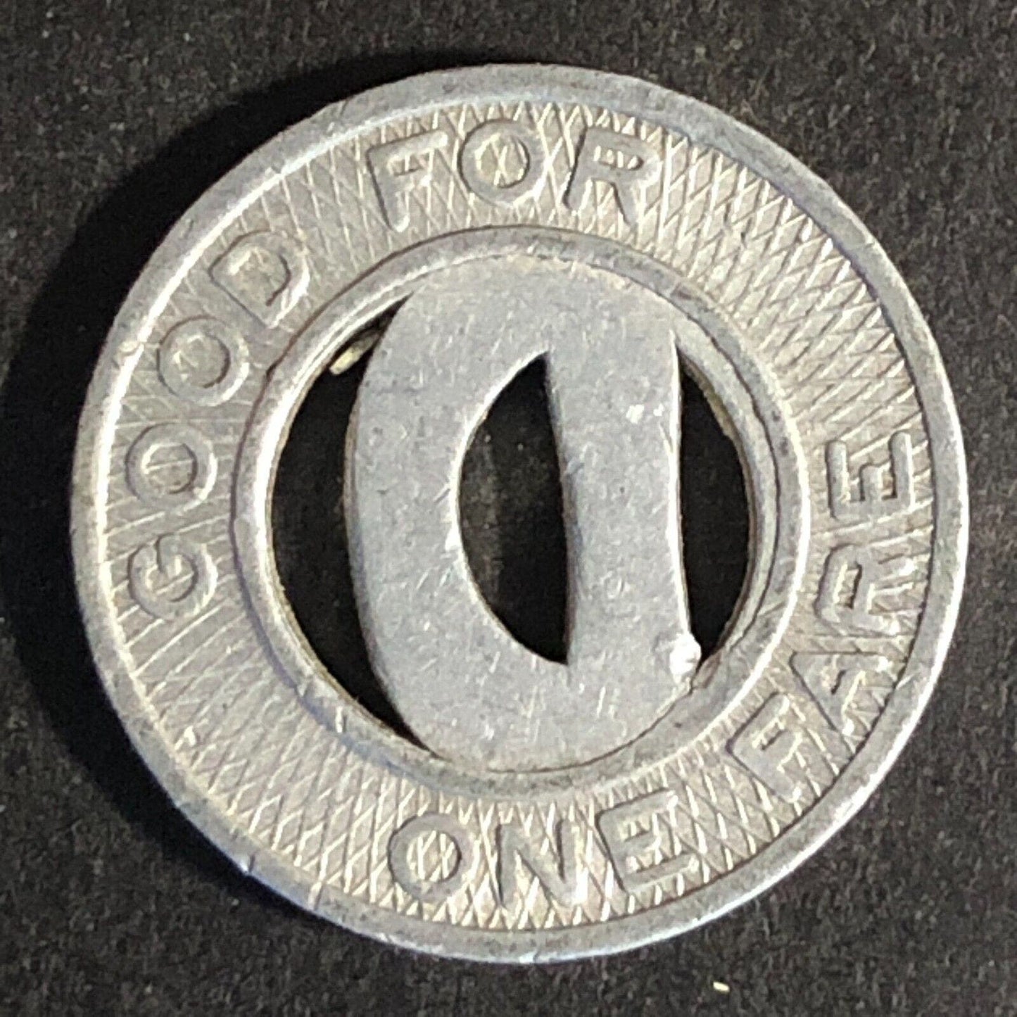 DeBolt Transit Co. Homestead, PA Alum. G/F One Fare Token c1954 19mm