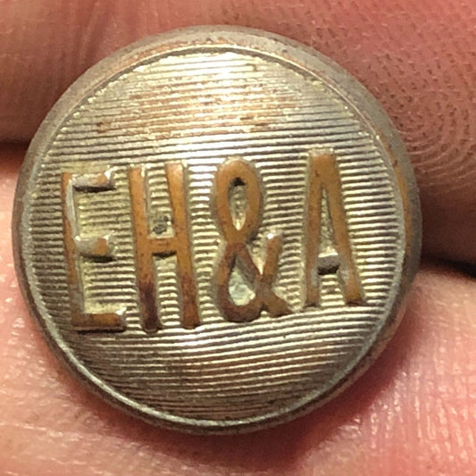 EH&A Railroad Uniform Button Brass 1/2" Convex New Haven Car Regist Dent