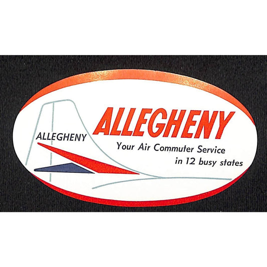 Allegheny Airlines Gum Label "Commuter Service 12 Busy States" c1953-60 Scarce