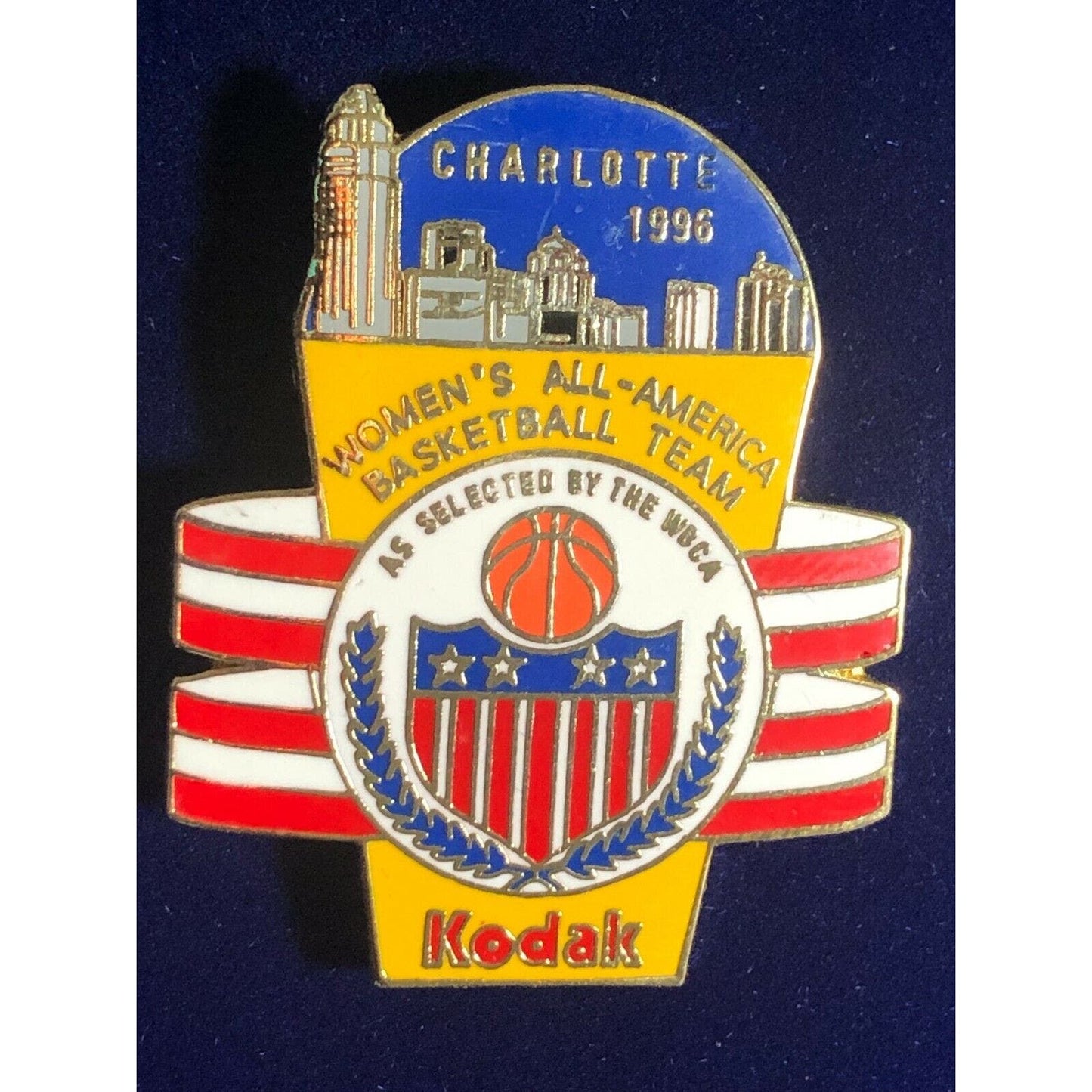 1993 Kodak Lapel Hat Pin - WBCA Woman's All-American Basketball Team Charlotte