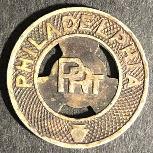 c1940's Brass Good For One Fare Transit Token Philadelphia PTC 16mm (1861)