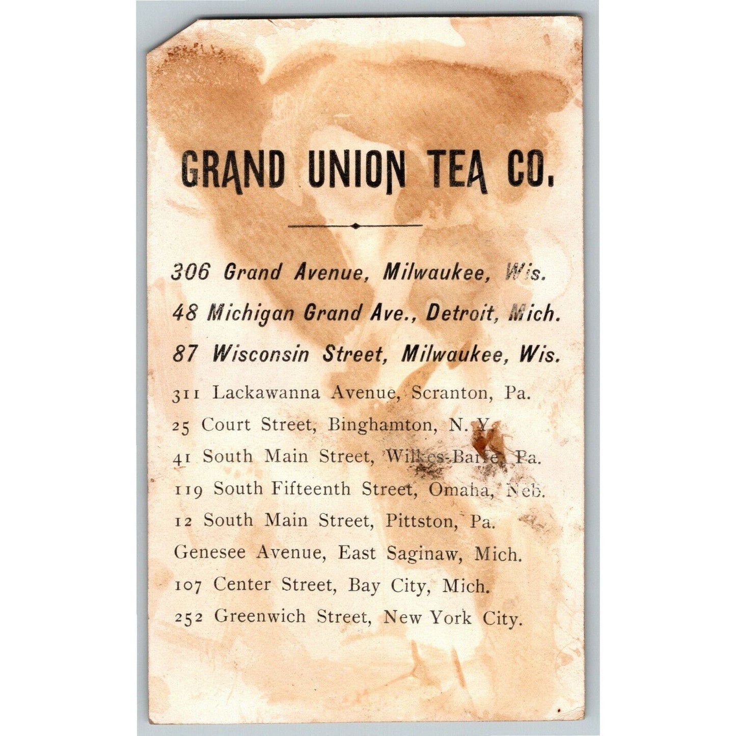 Victorian Trade Card Grand Union Tea Co. Children Play on Egg Shell Swing