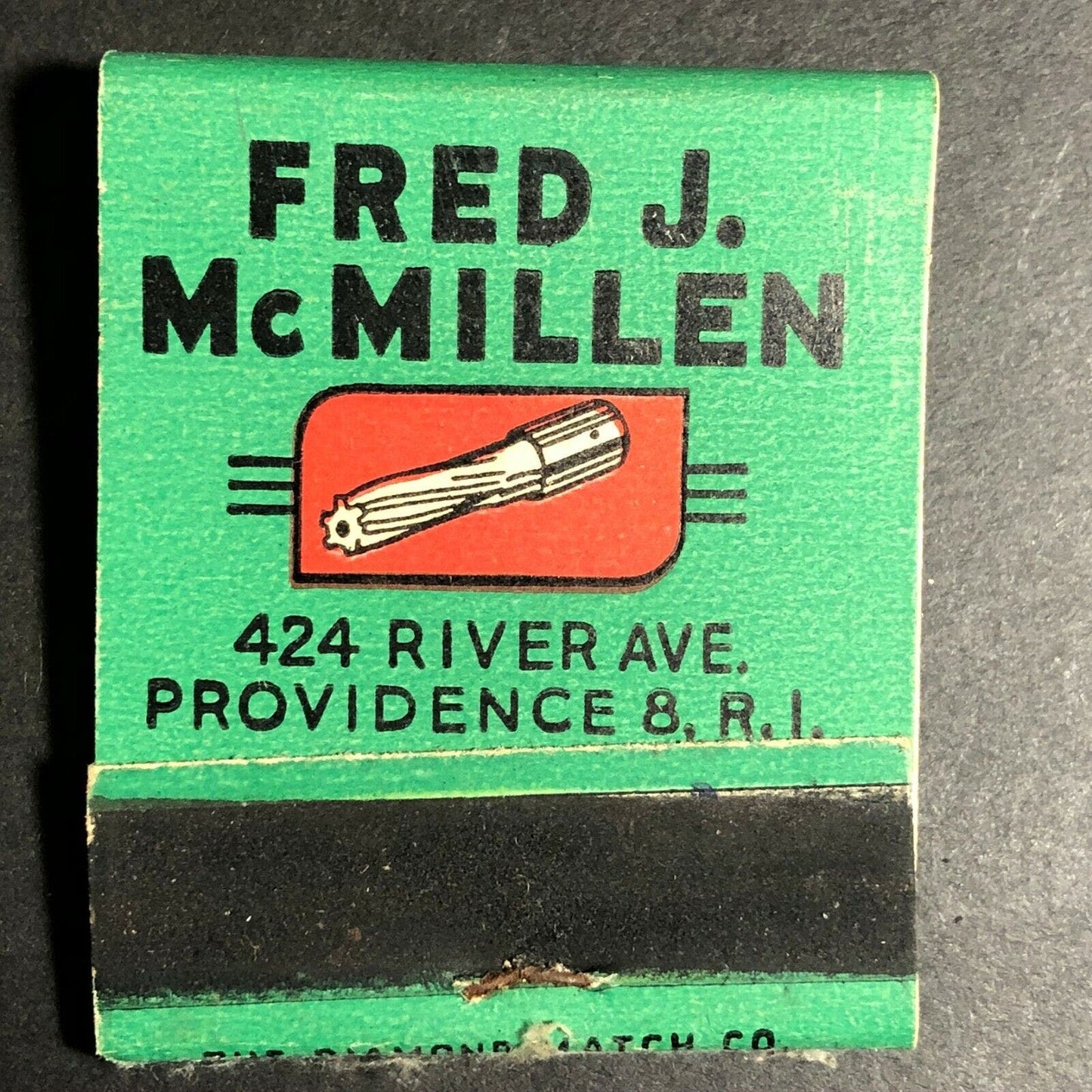 Scarce 1940's-50's Full Matchbook "Fred J. McMillan" (Tools) Providence, RI