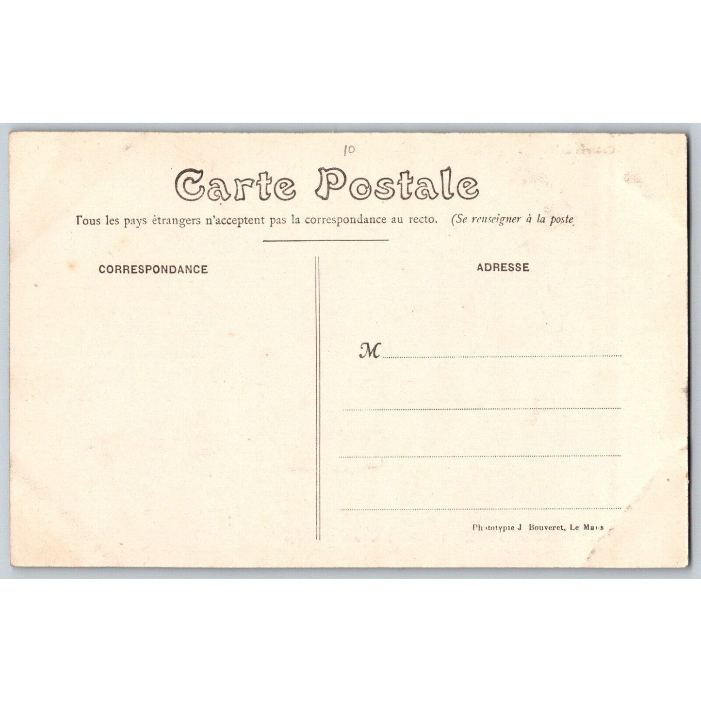 Auto Racing Postcard c1910 "Circuit de la Sarth 1906" Unposted - Scarce