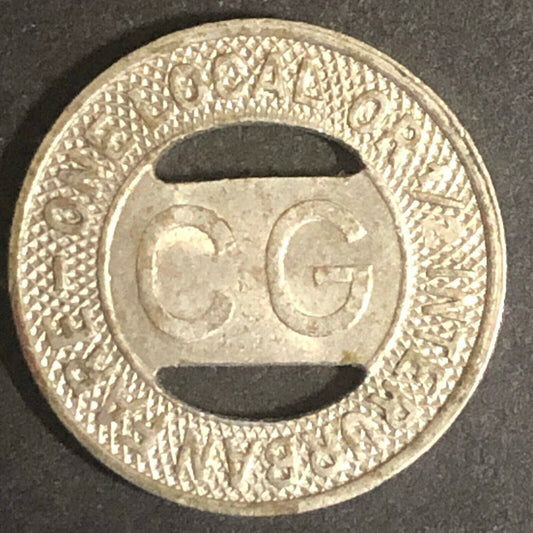 c1940's 16mm The City of Coral Gables "Local or 1/2 Half Fare Interurban" Token