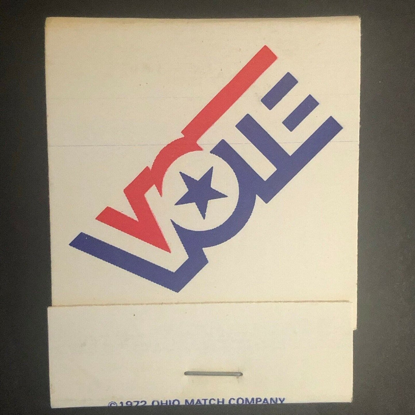Vintage 1972 Full Matchbook "Vote" Patriotic Red White Blue