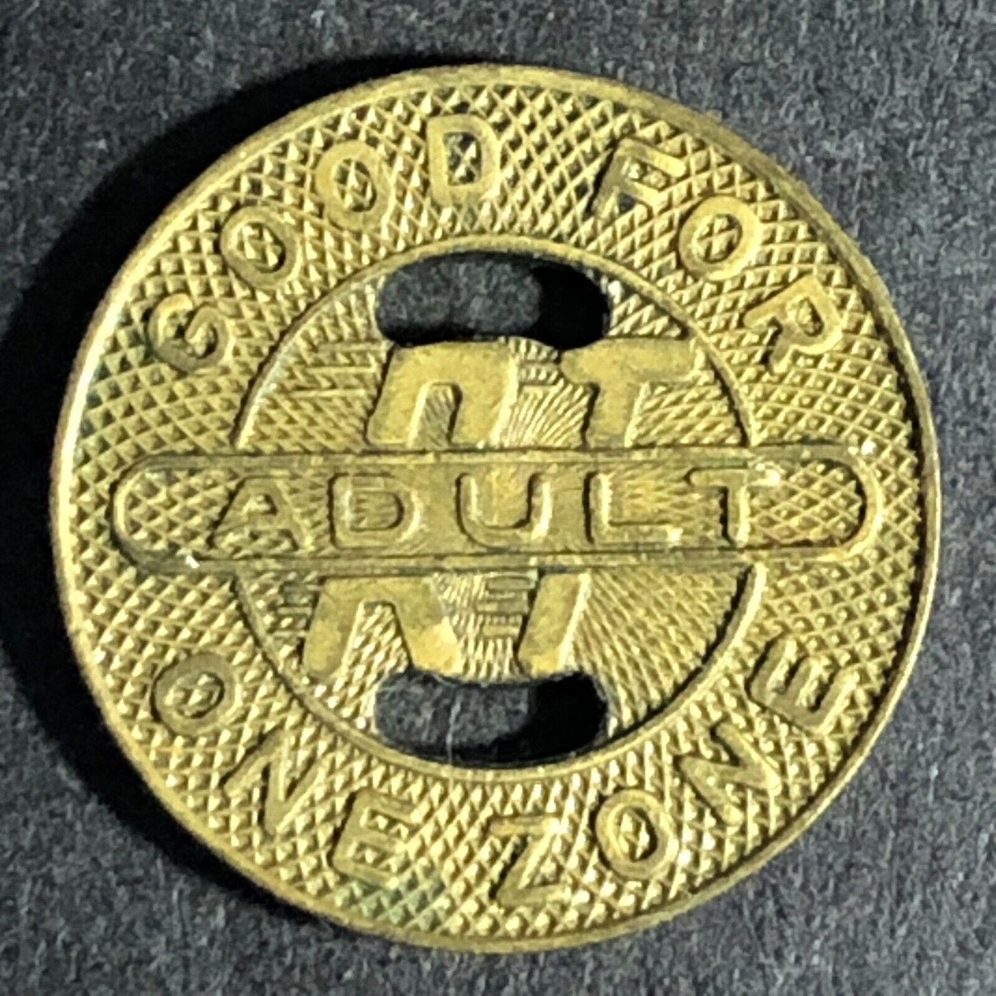 Houston Rapid Transit Lines Texas Brass G/F One Zone Adult Token 16.4mm