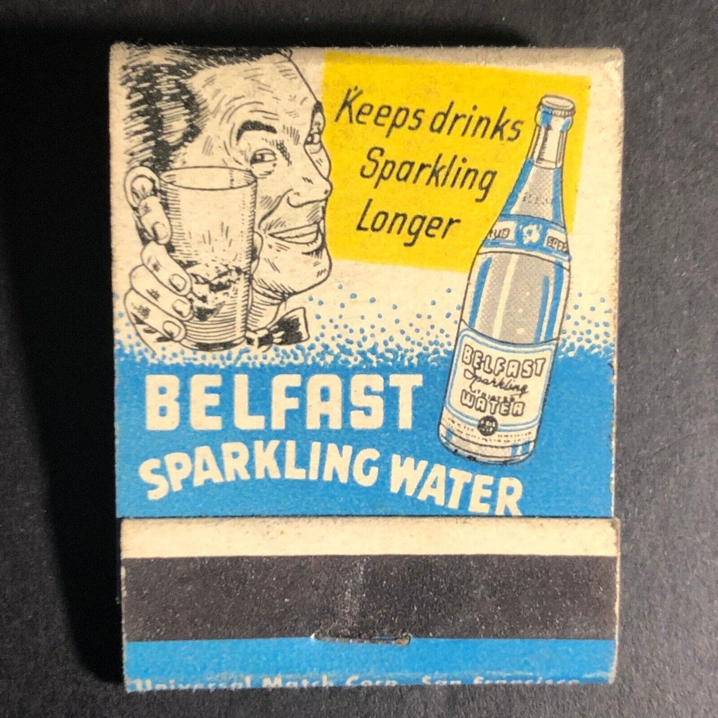 Belfast Sparkling Water Full 20-Strike Matchbook c1940's-50's Very Scarce VGC
