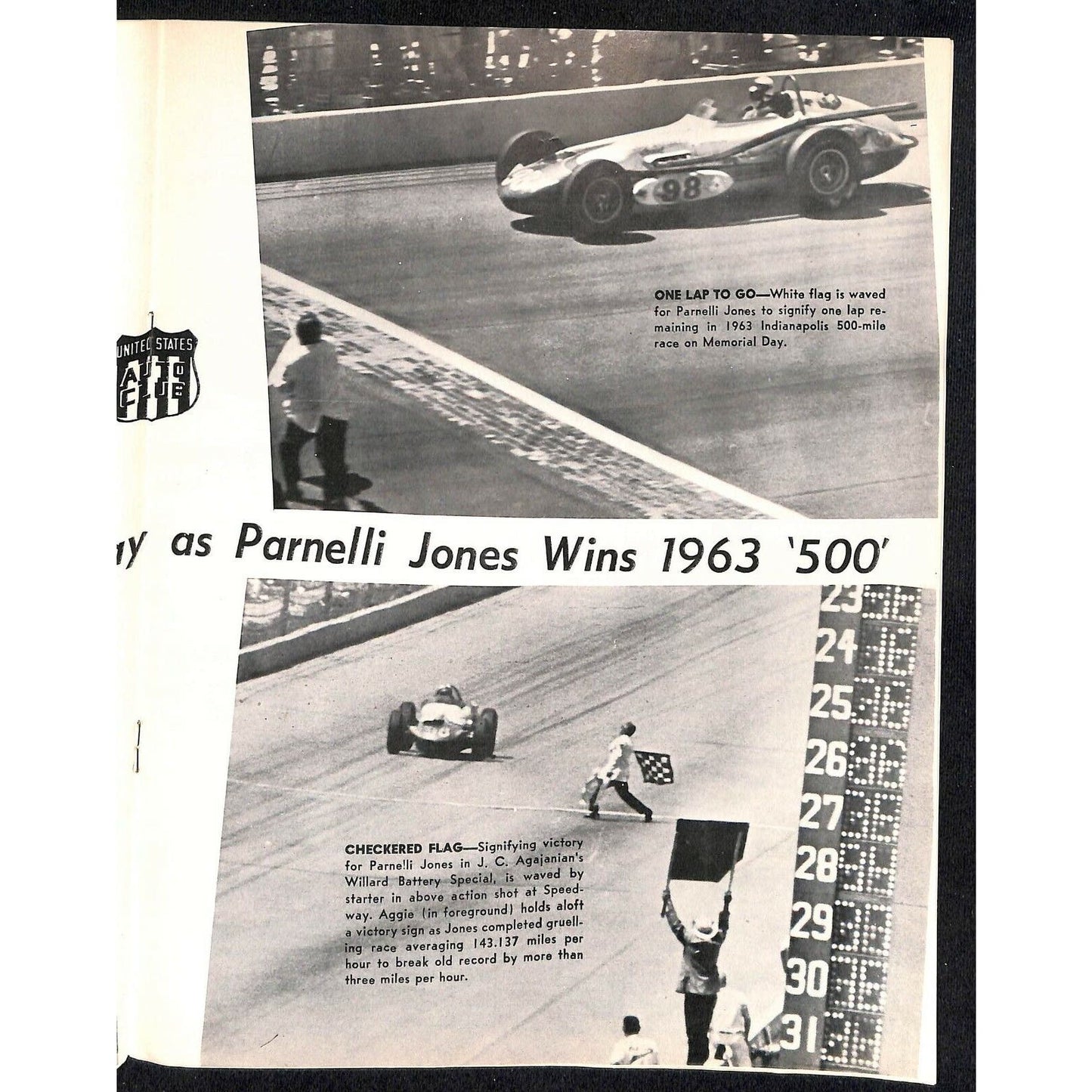 Scarce 6/22 1963 Auto Racing USAC Midget Program Ascot Park Nat. Champ. 24pp