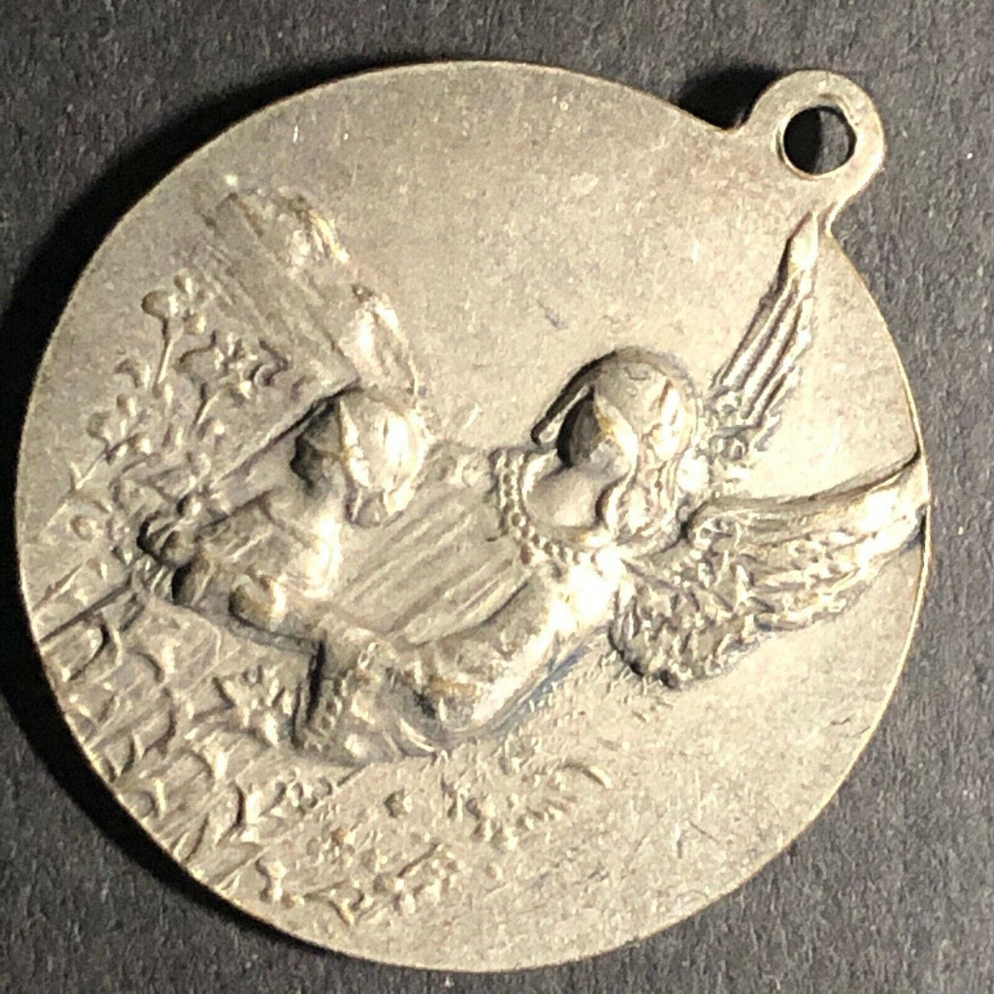 22.6mm Double-Sided Religious / Prayer Angels Medal Pendant Token - Fauver Coll.