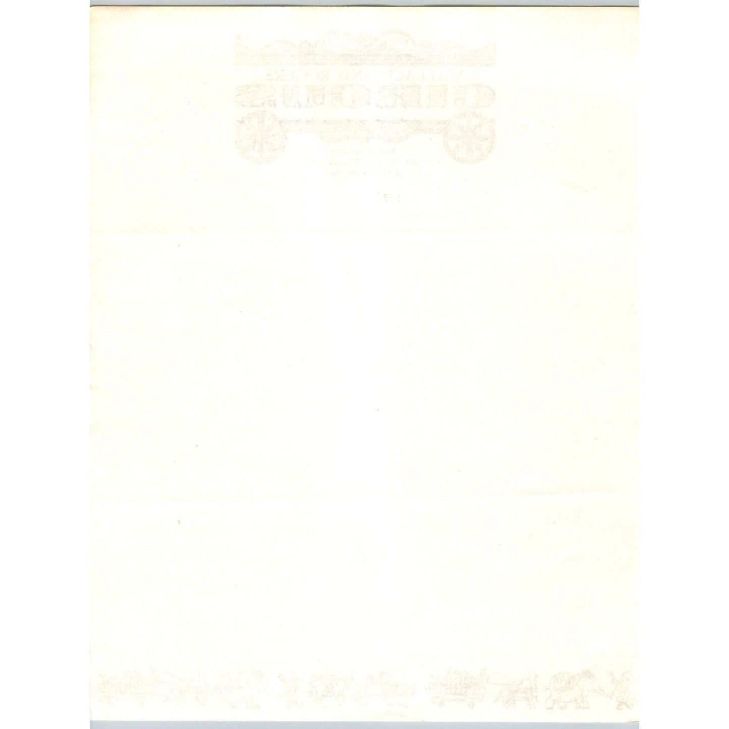 Wallace and Rogers Circus Letterhead 1976 Wagon Las Vegas Scarce